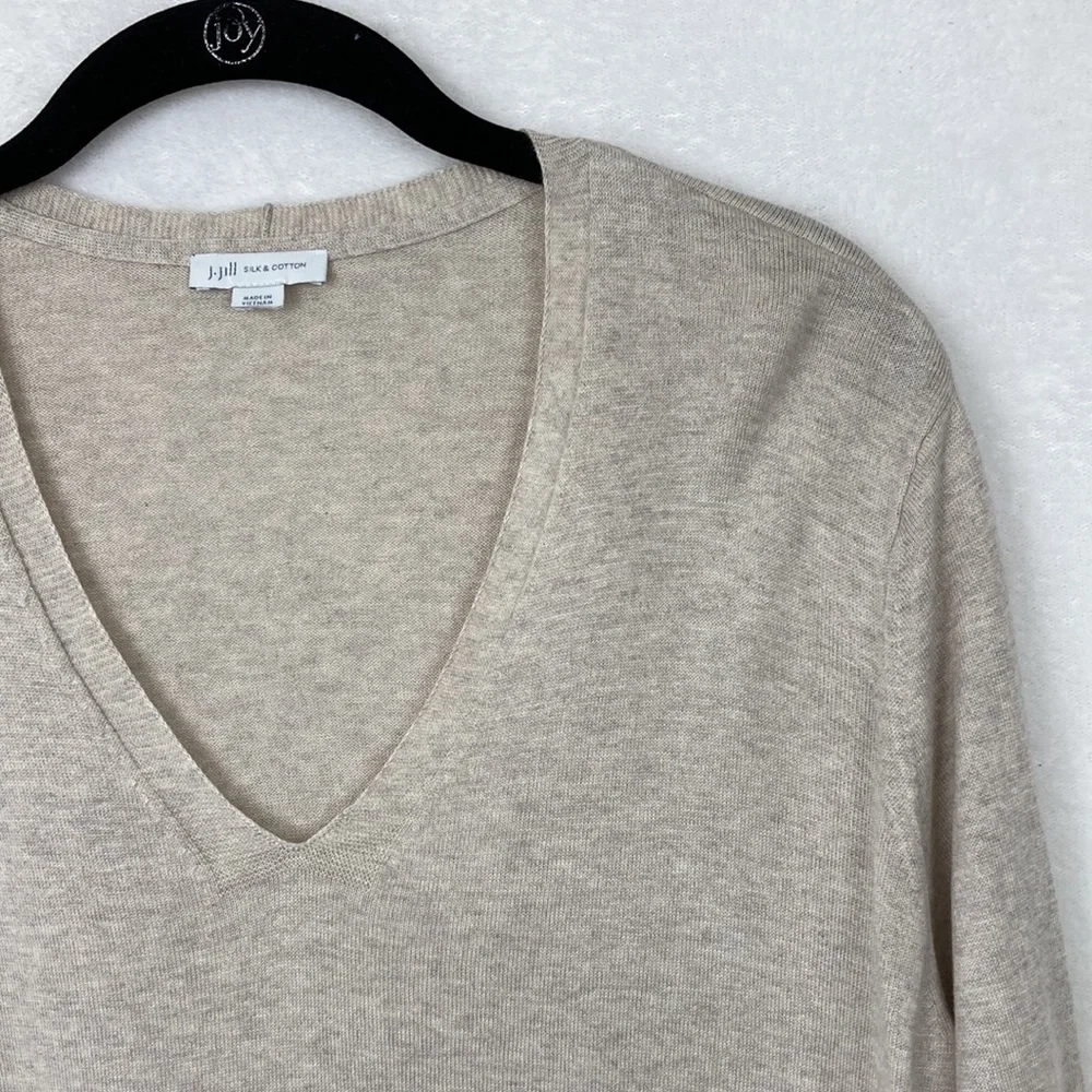 J. Jill Women’s Silk|Cotton Blend Lightweight V-neck Sweater